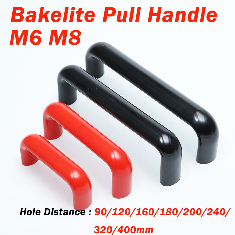 Restoration Hardware Furniture Used - Red/Black Oval Bakelite Handle 90~400mm Nylon