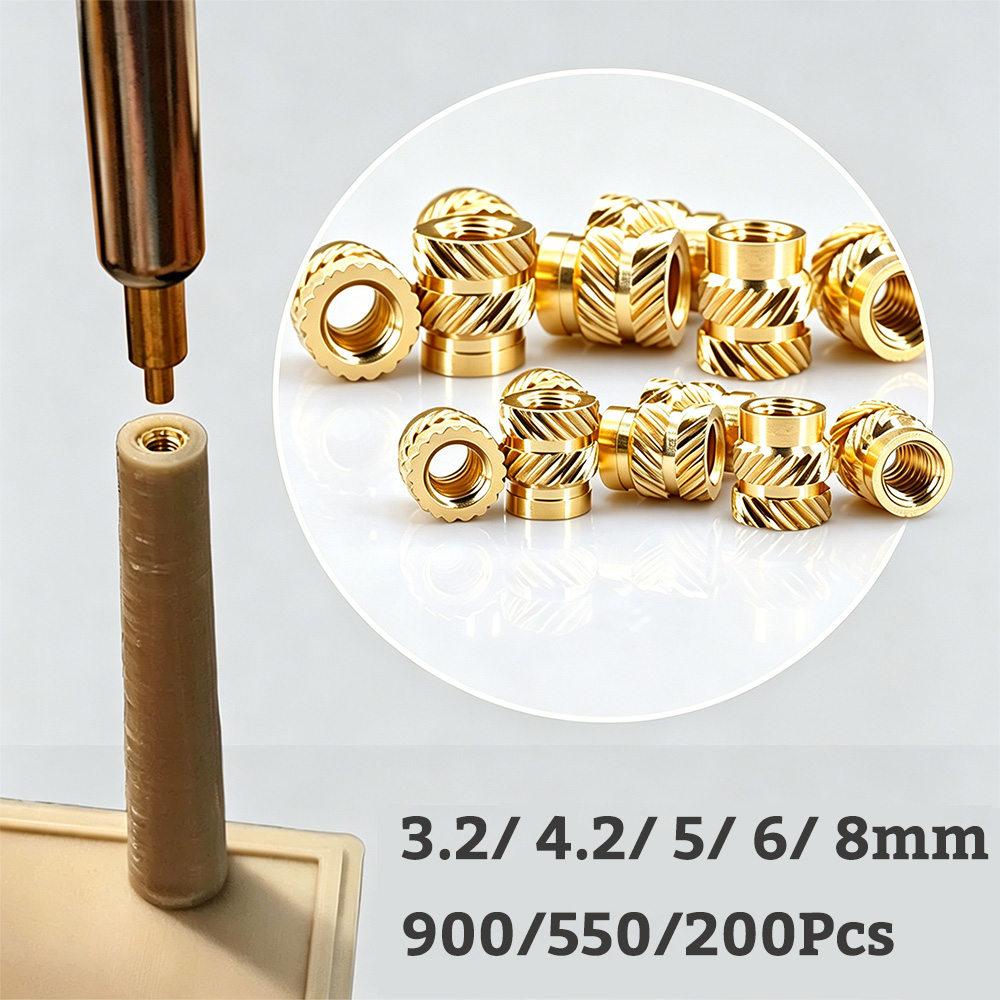 Furniture Hardware Threaded Inserts - 1/4-20 UNC Brass Knurled Nuts –