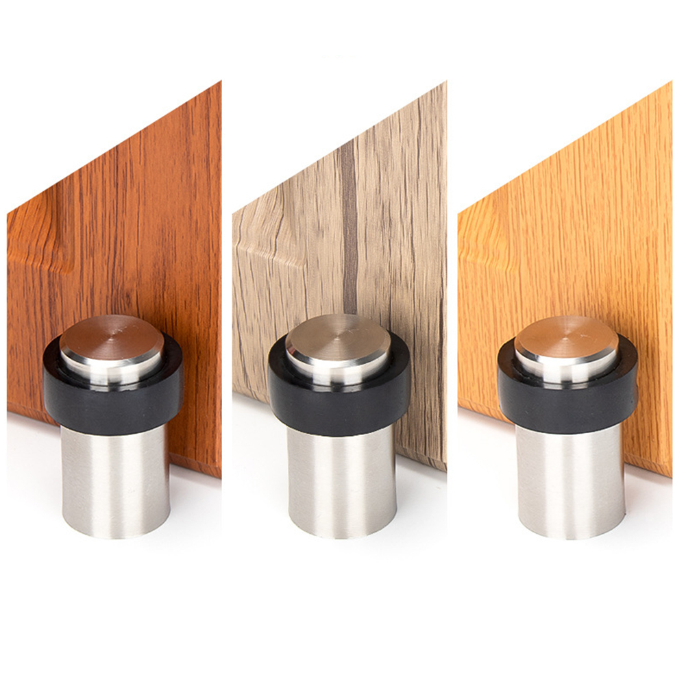 Furniture And Hardware Store - Stainless Steel Rubber Cylindrical Door-Stopper For