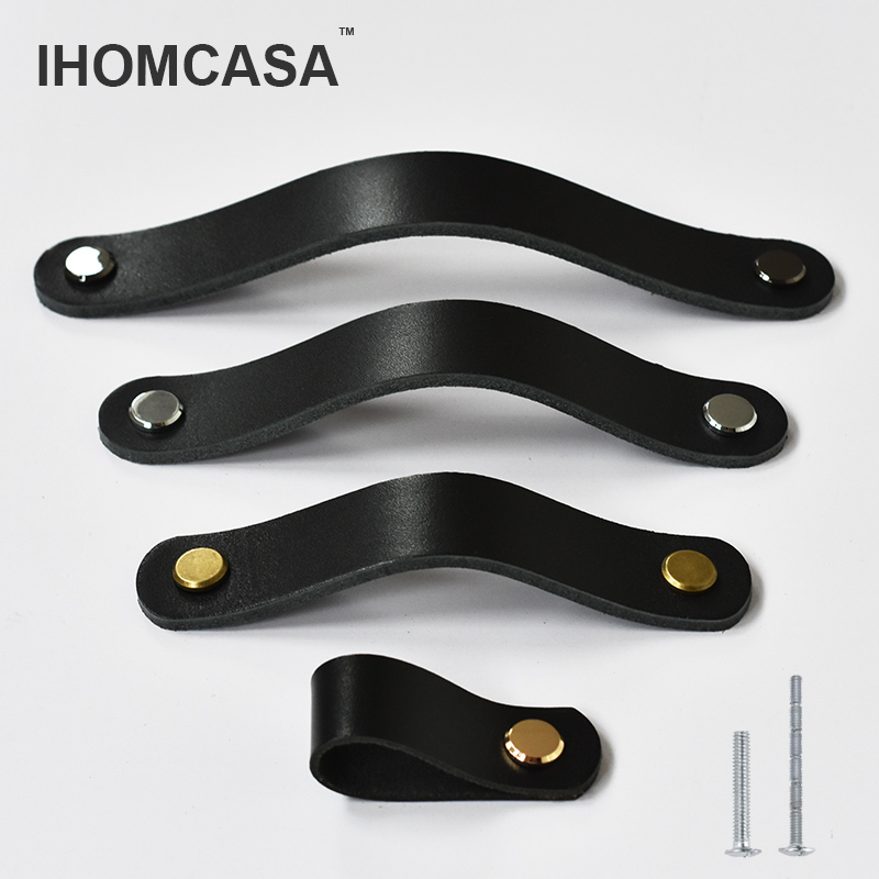 Restoration Hardware Furniture Used - IHOMCASA Black Leather Knobs Cupboard Shoe
