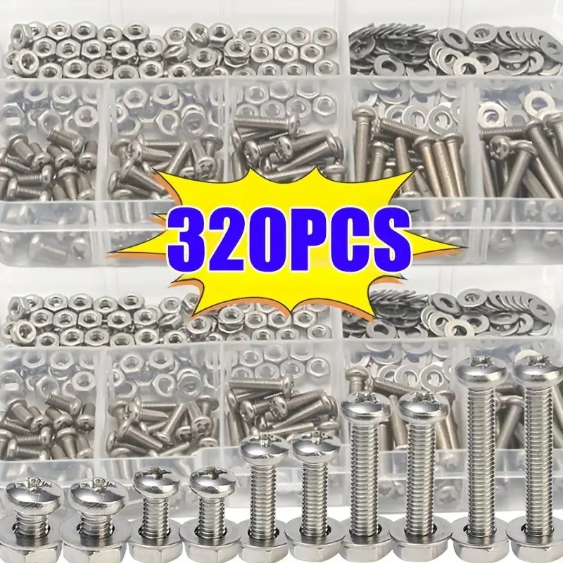 320PCS Hex Nuts & Bolts Set M2 - Furniture Hardware Kit review and price