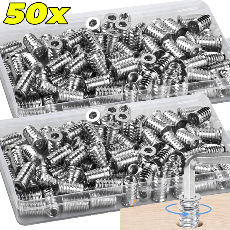 10/50x Threaded Inserts Wood I - Furniture Hardware Threaded Inserts review and price