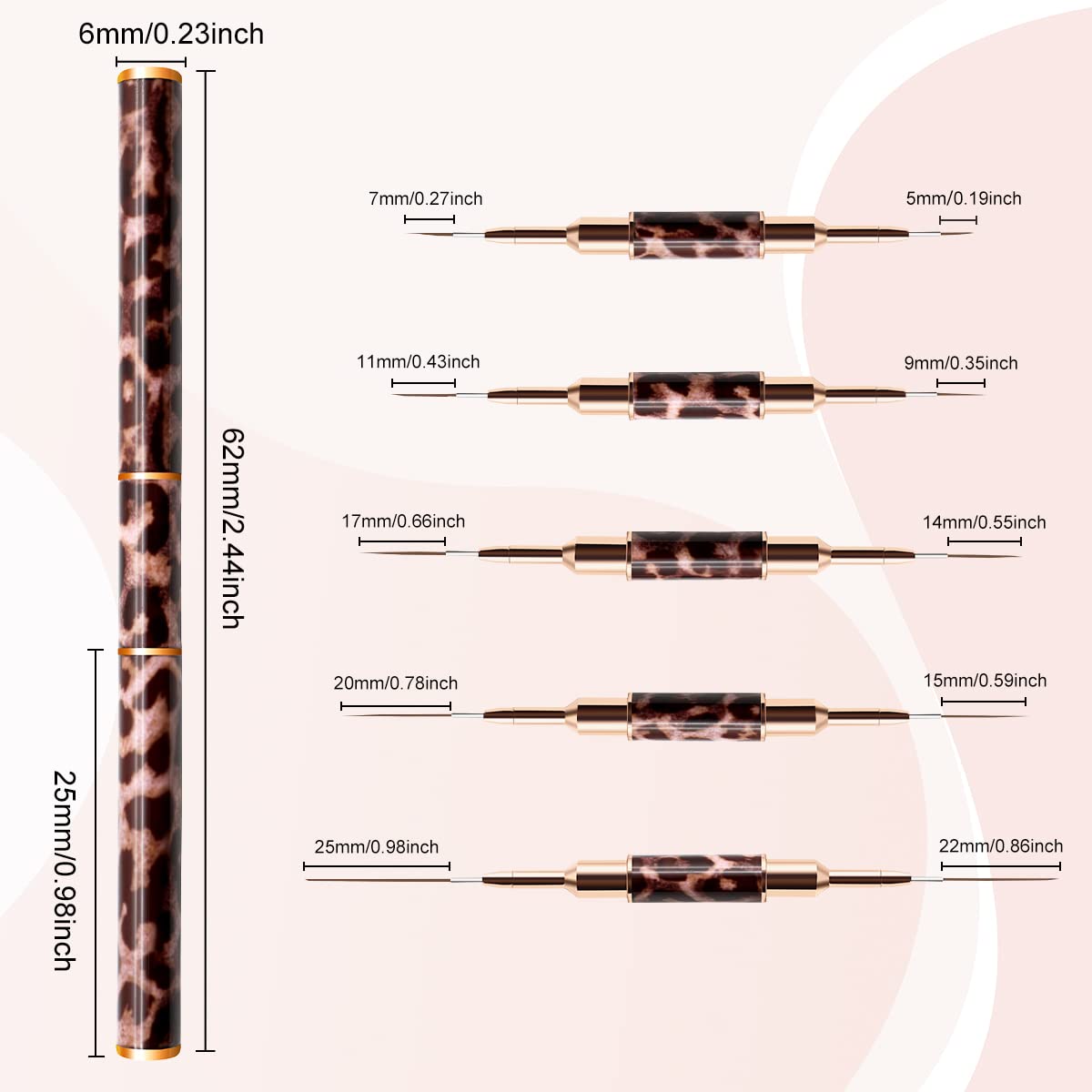 Liner Brush for Nails,5Pcs Dou - Furniture Hardware Nails review and price