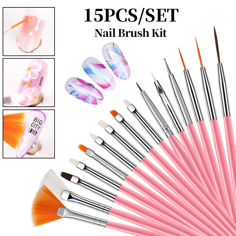 LINMANDA 15 Pink Nail Art Brus - Furniture Hardware Nails review and price