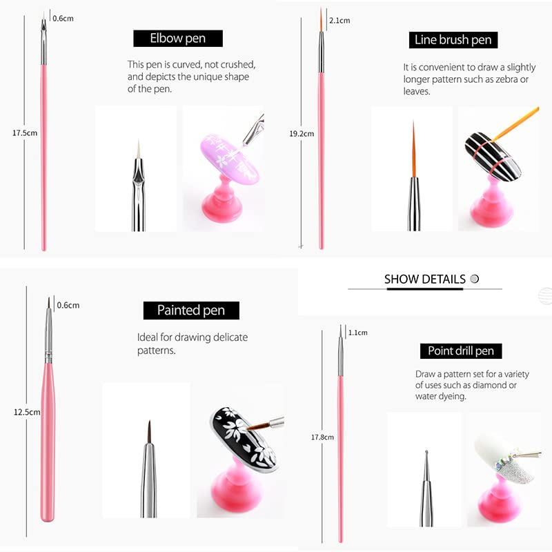 LINMANDA 15 Pink Nail Art Brus - Furniture Hardware Nails review and price