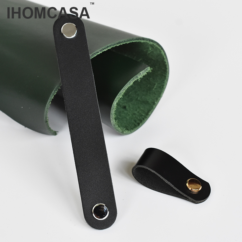 IHOMCASA Black Leather Knobs   - Restoration Hardware Furniture Used review and price