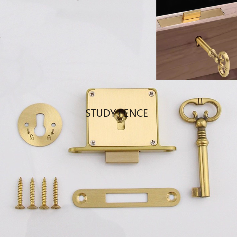 1PC Antique Metal Drawer Lock  - Furniture Hardware Fittings review and price