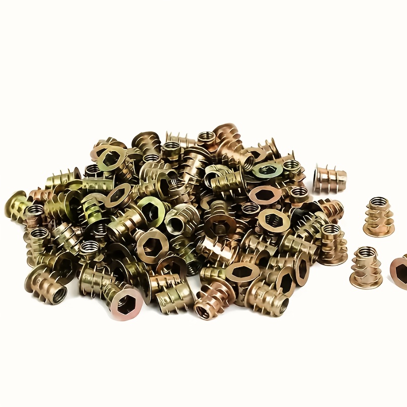 100Pcs Galvanized Alloy Thread - Furniture Hardware Threaded Inserts review and price
