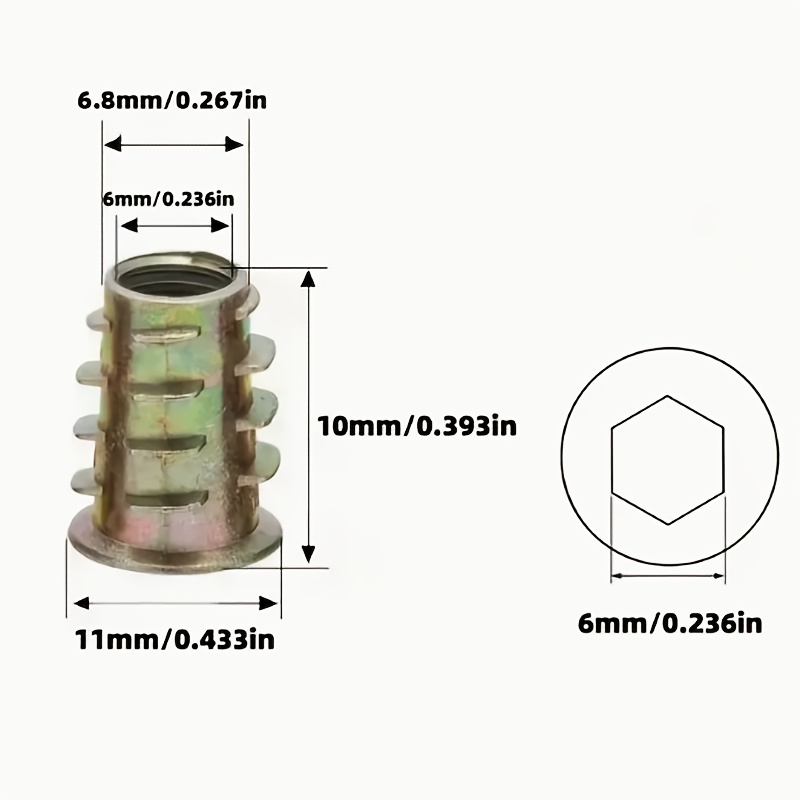 100Pcs Galvanized Alloy Thread - Furniture Hardware Threaded Inserts review and price