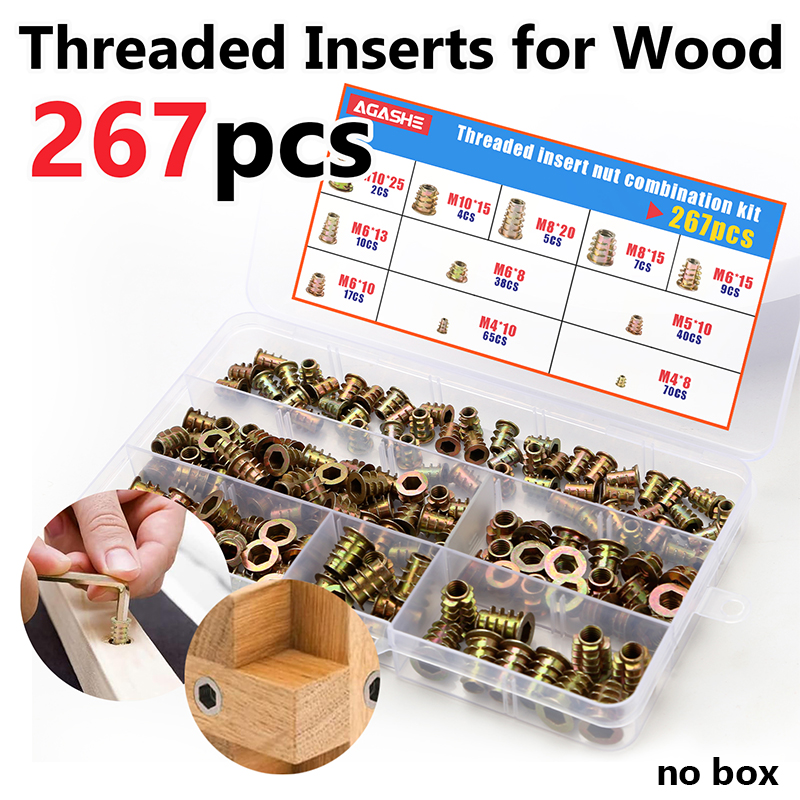 267pcs Hex Drive Threaded Inse - Furniture Hardware Threaded Inserts review and price